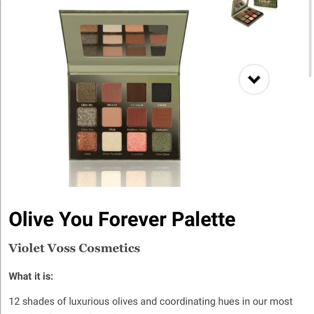 BNIB Violet Voss olive you eyeshadow+gift